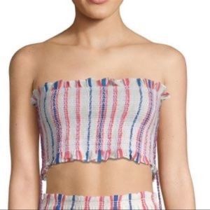 NWT Red Carter Faamingo Smocked Crop Top